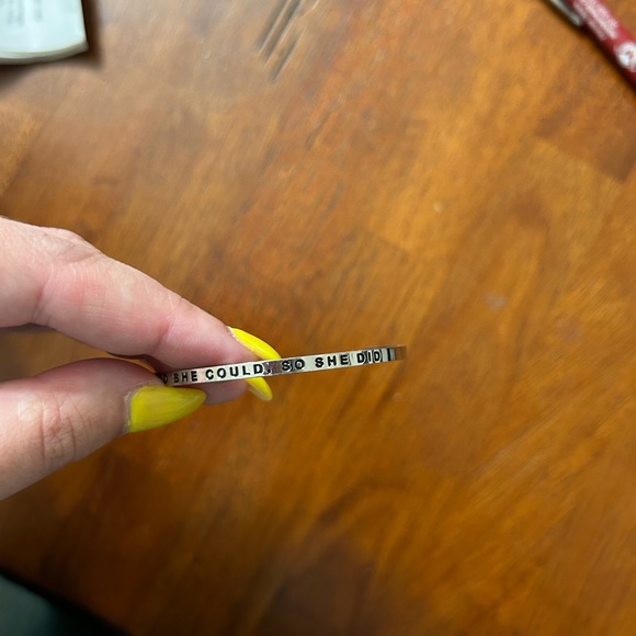 Mantraband She Believed She Could So She Did Adjustable Bangle - Silver / Black - Picture 3 of 6